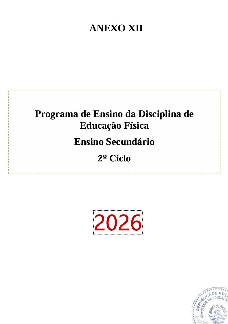 Programa de Ensino de Educação Física do 2º Ciclo do Ensino Secundário (Novo 2026)