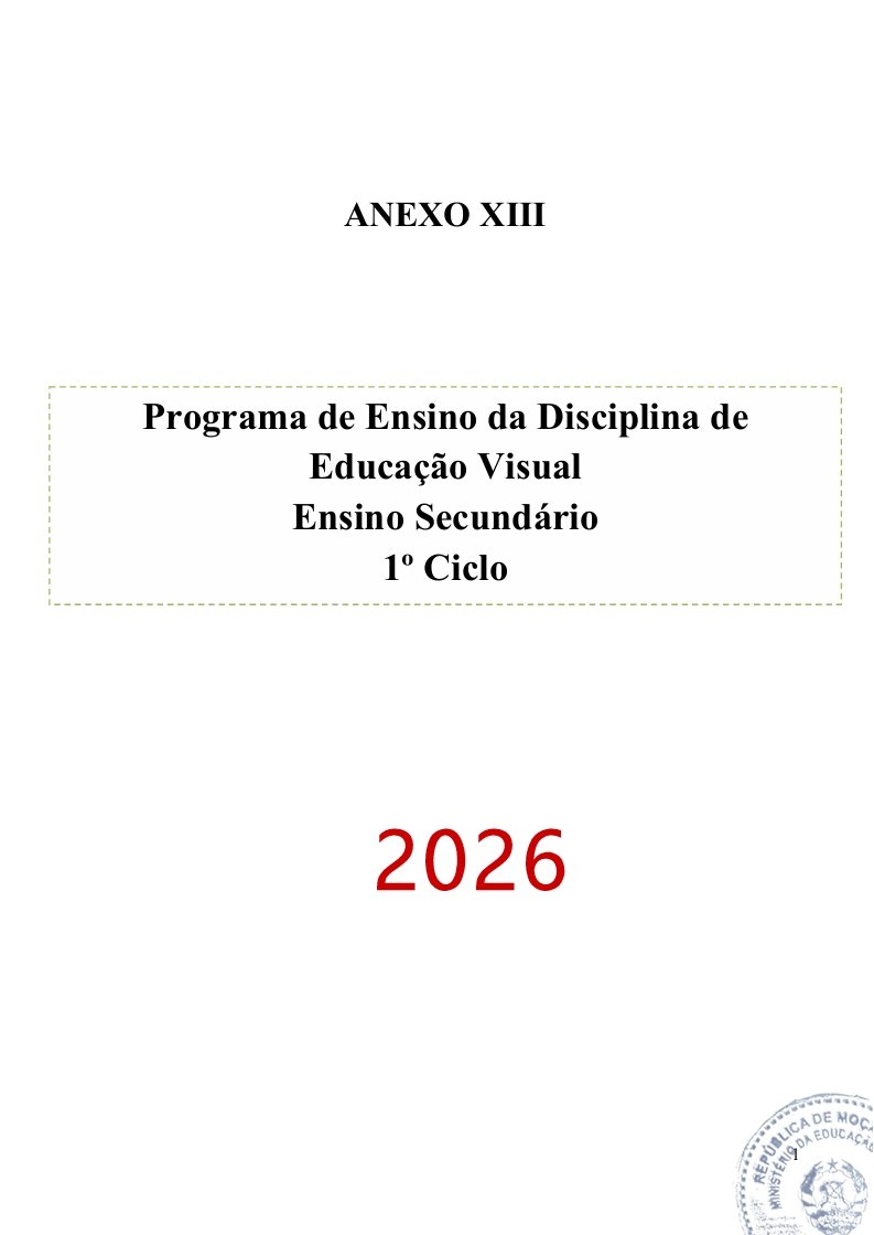 Programa de Ensino de Educação Visual do 1º Ciclo do Ensino Secundário (Novo 2026)