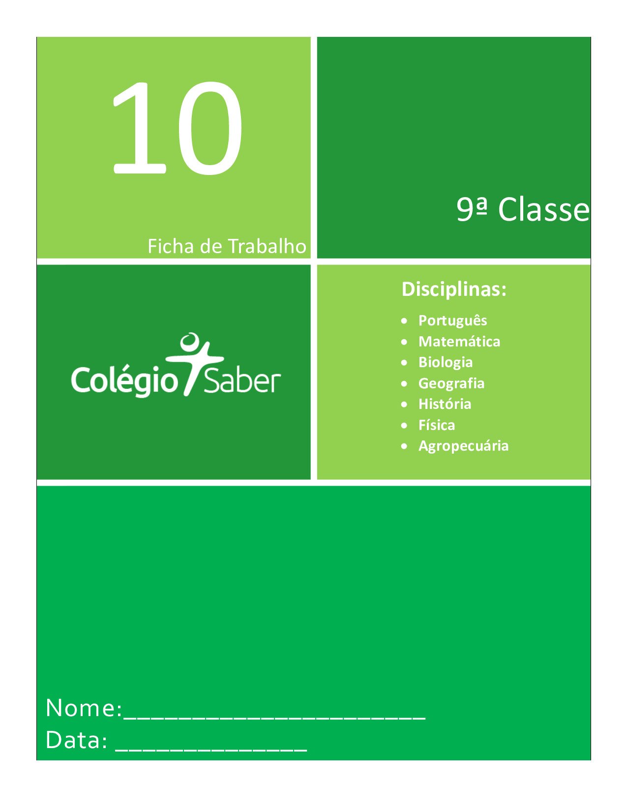 Ficha de Actividades da 9ª Classe (Colégio Saber – Moçambique) | Baixar Livro em PDF