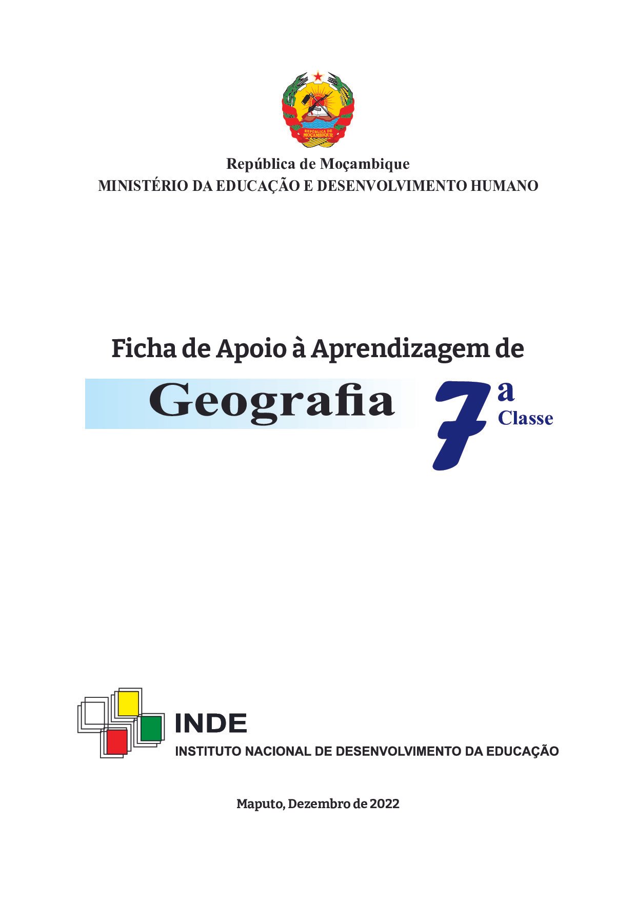 Geografia da 7ª Classe (INDE/ MEC Moçambique 2022) Baixar Livro em PDF