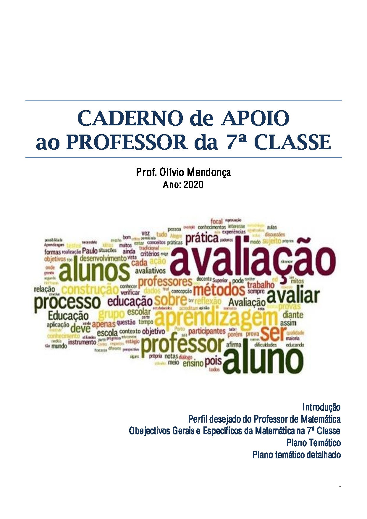 Matemática da 7ª Classe (Manual de apoio ao Professor) Baixar Livro em PDF